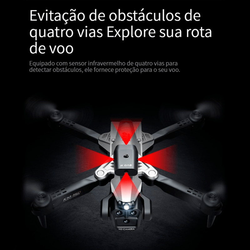 Drone Profissional com Câmera em 8K Ultra HD com Gps Wifi e Desvio Automático | K10 Max 2.0
