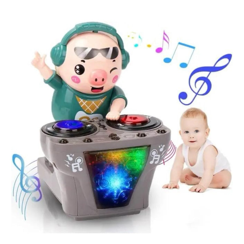 brinquedo musical porquinho dj dançante com luzes, som e anda sozinho|envio imediato