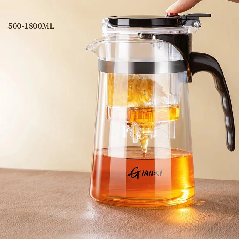 Bule com Infusor em Vidro Espessado Resistente ao Calor