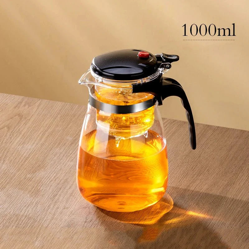 Bule com Infusor em Vidro Espessado Resistente ao Calor