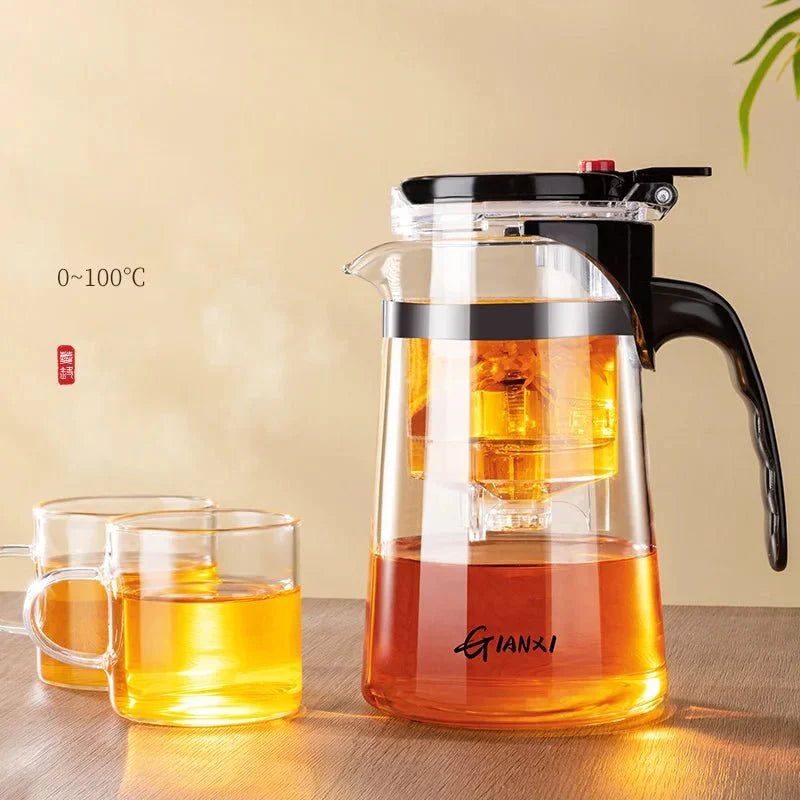 Bule com Infusor em Vidro Espessado Resistente ao Calor