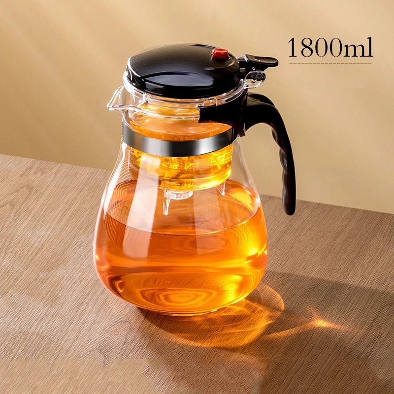 Bule com Infusor em Vidro Espessado Resistente ao Calor