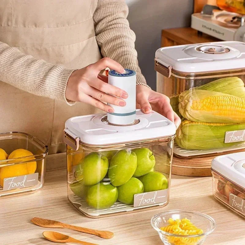 Caixa de Armazenamento de Alimentos à Vácuo - Acompanha Bomba de Vácuo