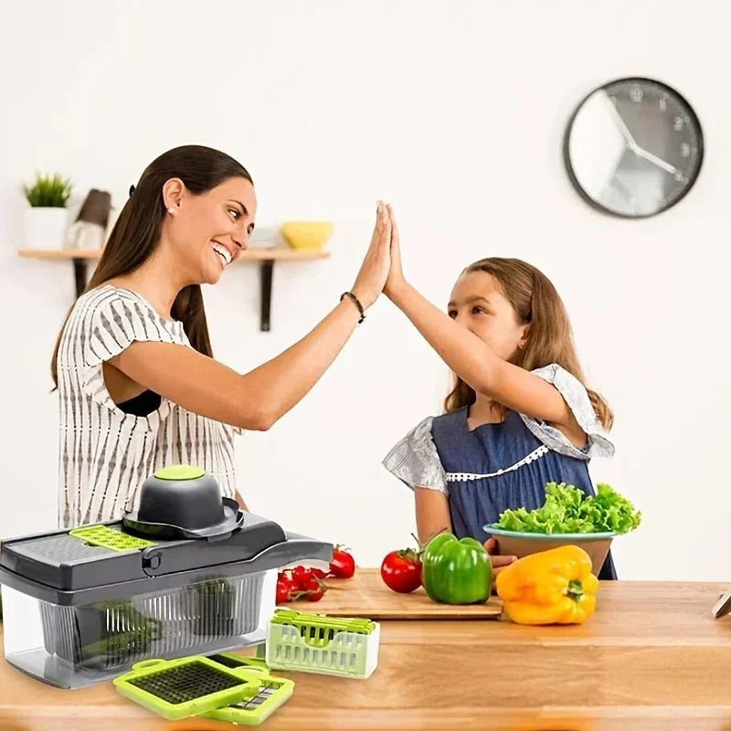 ChefMax 16X - Fatiador Multifuncional com 16 Peças para Corte de Legumes e Frutas
