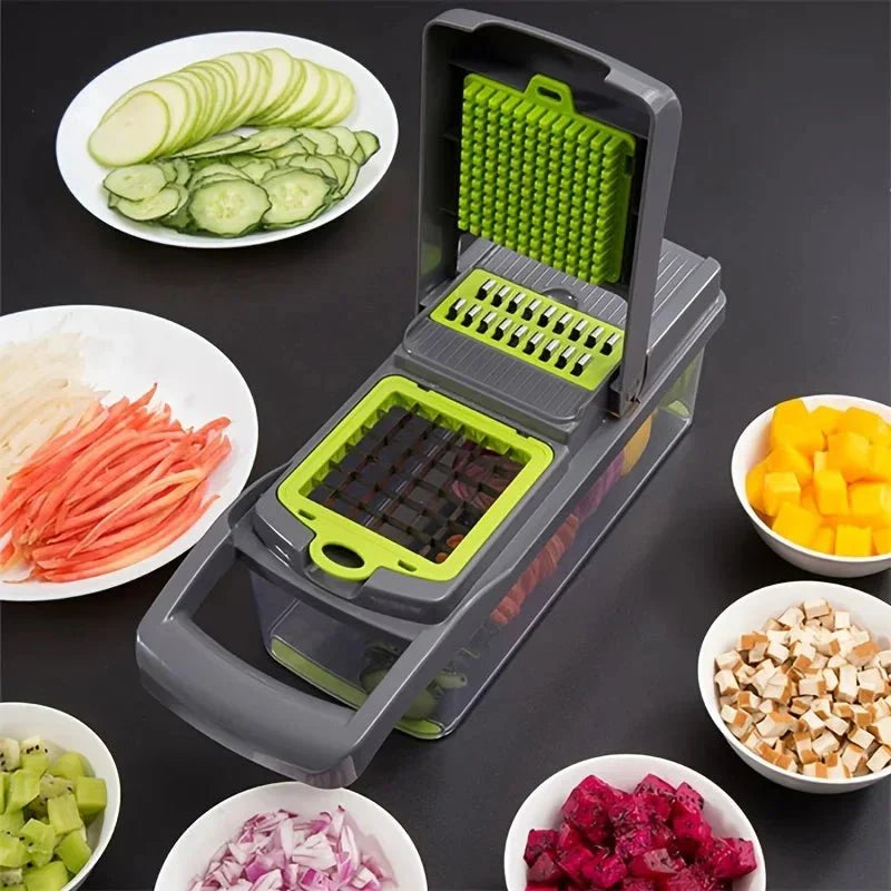 ChefMax 16X - Fatiador Multifuncional com 16 Peças para Corte de Legumes e Frutas