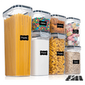 Conjunto de 7 Recipientes Herméticos de Alimentos para Cozinha com 10 Etiquetas e Caneta