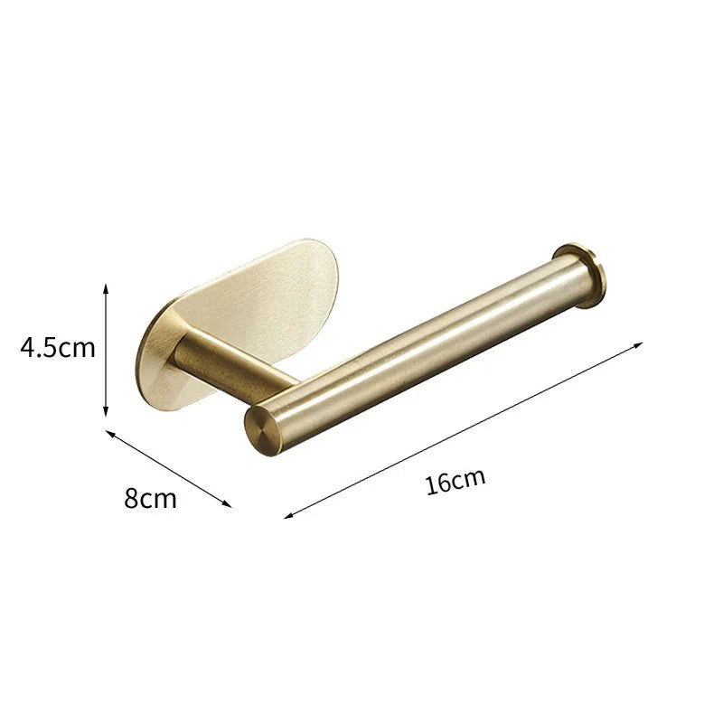 Conjunto Elegante de 5x Acessórios para Banheiro em Dourado - Sem Perfuração, Aço inoxidável