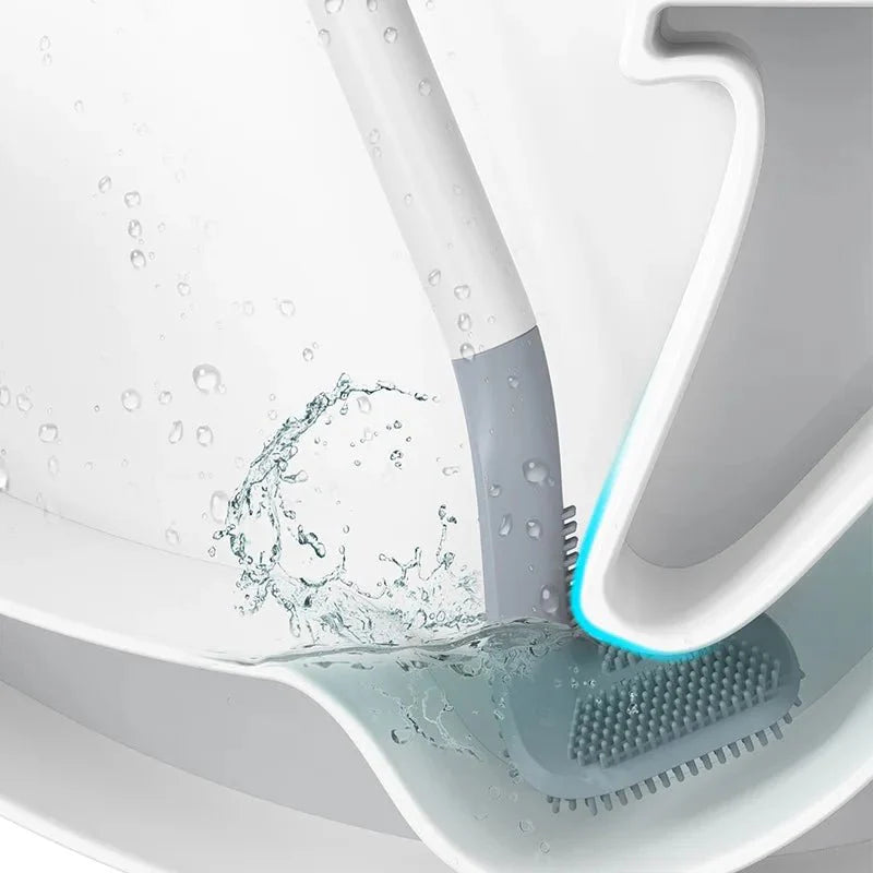 Escova Sanitária Silicone Longa com Suporte