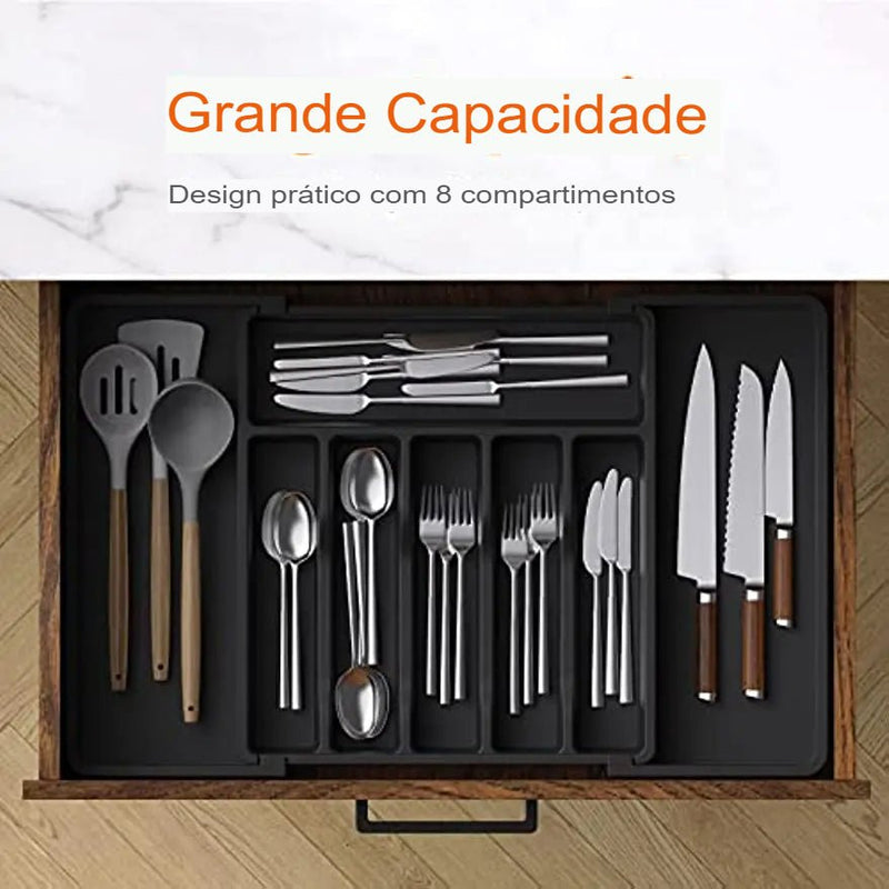 Organizador de Gaveta Expansível e ajustável para Talheres e cutelaria